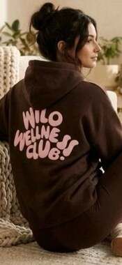 Wilo The Label Wilo Wellness Club Brown Pink Hoodie Large Lazy Comfy